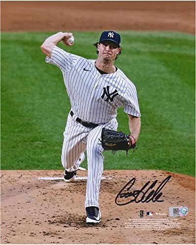 Снимка Джеррита Коул Ню Йорк Янкис с автограф 8 x 10 На началната подаване на - Снимки на MLB с автограф