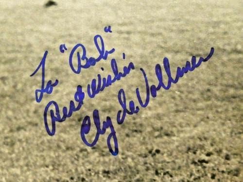Клайд Воллмер Подписа Винтажную бейзболен снимка 8x10 с JSA COA - Снимки на MLB с автограф