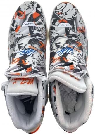 Високи Модела обувки Anta Роко с автограф / (Загуба) Томпсън, Маратонки НБА с Автограф от JSA COA Warriors
