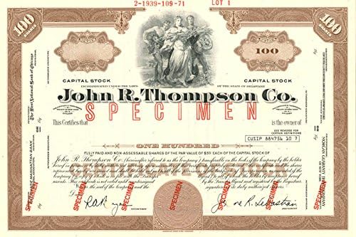 Джон Р. Томпсън Co. - Склад за сертификат