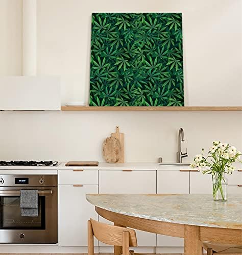 EwdeWwo Платно Стенно Изкуство - Градиентное Зелено Растение Абстрактен Стенен Декор Опъната и Декорирани с