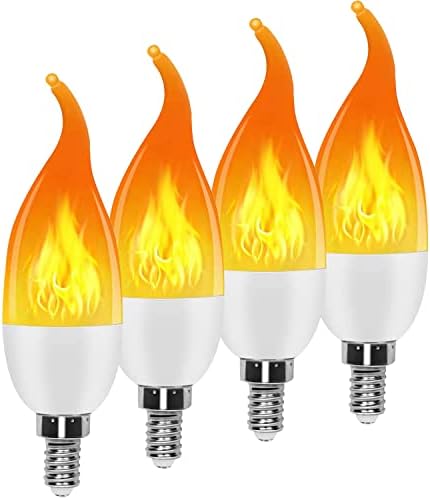 Led Крушки с пламък, 4 Режима на Led лампи, с Блясък, Реалистични Мерцающая лампа с ефект Обърнат пламък, на