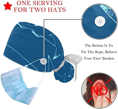 2 Опаковане на Работни шапки за еднократна употреба с Пуговицей, Пъстри Шапки-Търкане с Начесом под формата