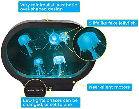 Playlearn Лампа с овална Медуза; Фалшив Аквариум с led подсветка - Изкуствен Аквариум