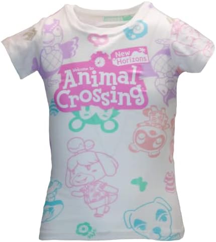 Тениска за момичета Nintendo Animal Crossing от 2 опаковки, Комплекти тениски за момичета Animal Crossing New Horizons от 2 опаковки