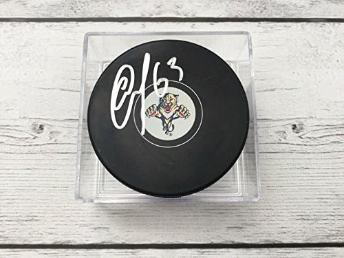 Евгений Дадонов Подписа хокей шайба Флорида Пантърс с автограф a - за Миене на НХЛ с автограф