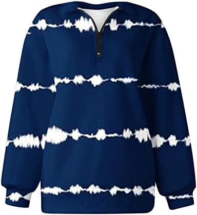 KUAILEYA Женски Пуловер с цип в една Четвърт от Инча, Модни Блузи Оверсайз За Жени, Пуловер В Половината от