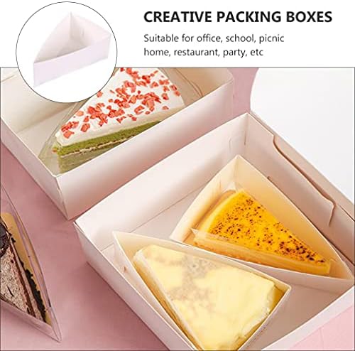 Кабилок Кутия за Парчета от Тортата Хартия Кутии за Торта 20pcs Контейнер за Парчета Торта Триъгълна Кутия за