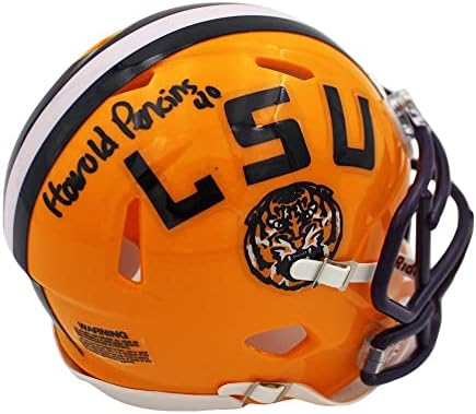 Мини-Каска Harold Perkins с автограф LSU Тайгърс Speed Yellow NCAA Mini Helmet - Мини-Каски за колеж с автограф