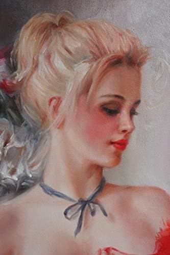 Dongyeeart портрет на красивата дама модрен момиче Репродукция на картината с маслени бои върху платно Изобразително
