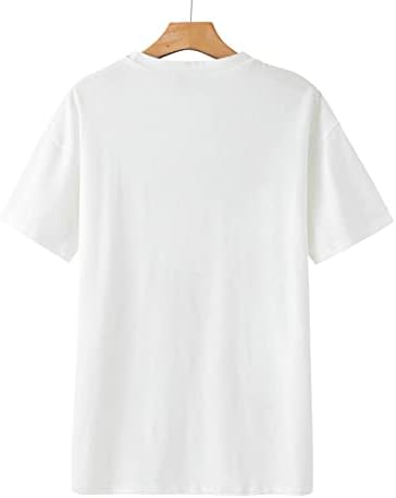 Блуза, Тениска за Жени Лято Есен Облекло Модерен Топ с Кръгло Деколте и Къс Ръкав с Графичен Модел за Късна