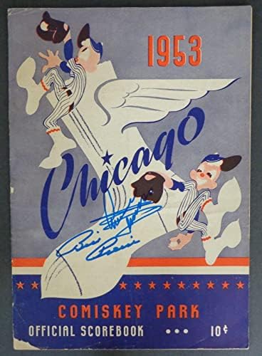 Реколта програма 1953 г. с двойно Автограф Чикаго Уайт Сокс срещу Кливланд Индианс 177127 - Списания MLB с автограф