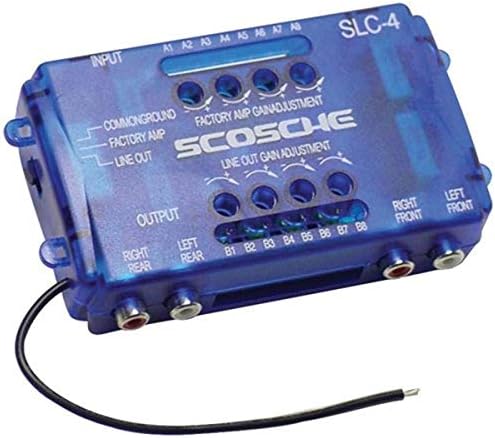Авто Стереодинамик SCOSCHE SLC4, 4-Канален Линеен Преобразувател на звука/Адаптер OEM-Усилвател с Регулируеми
