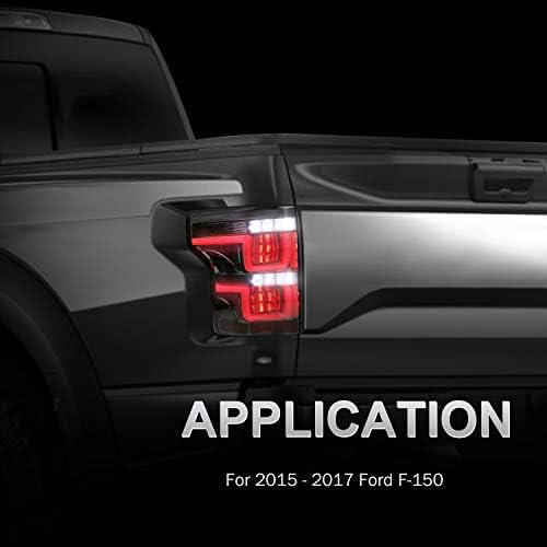MOSTPLUS Напълно led задни светлини са Съвместими с Ford F-150 F150 2015 2017 Задна светлина събрание (опушен оцветени) НЕ е подходящ за модели с радара