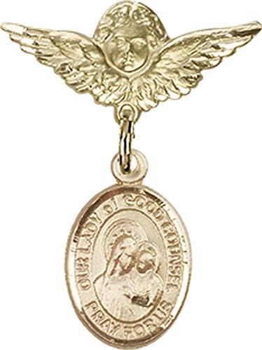 Детски икона Jewels Мания за талисман на Богородица Добър съвет и знака Ангел с крила на булавке | Детски икона