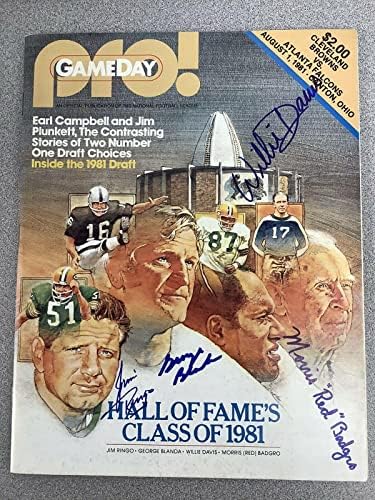 Джордж Бланда подписа автограф професионално списание Football HOF JSA 1981 плюс 3 регистър NFL с автограф