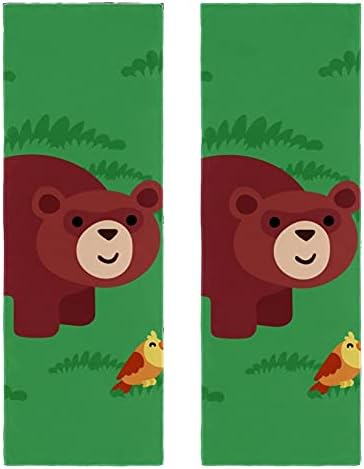 DEYYA Green Bear 11,5 х 32 Спортни Охлаждащи Кърпи за шията и Лицето, Меки Дишащи Парцали за пот от Микрофибър,